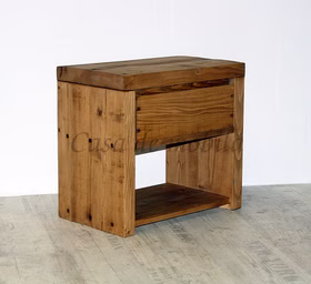 Massivholz Nachtkonsole mit schublade ANNECY 50x47x30cm Fichte massiv rustikal antik gewachst Casa de mobila Goslar
