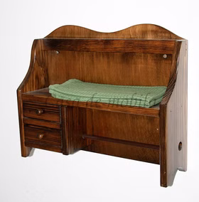 Küchenregal mit Küchenrollenhalter Ablage und Schubladen Holz massiv Kolonial