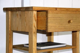 Nachtschrank Nr.3 innen schublade und ablage Easy Sleep Kiefer massiv gelaugt geölt Casa de mobila Goslar
