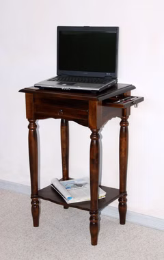 Konsolentisch 49x81x37cm VARESE Pappel nussbaumfarben lackiert Telefontisch mit gedrechselten beinen 49x81x37cm Pappel massiv braun kolonialfarben lackiert Casademobila Goslar
