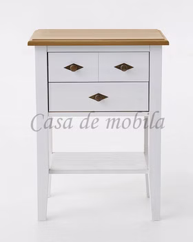 Konsolentisch 58x79x35cm BERGEN Kiefer 2farbig weiß / gelaugt geölt