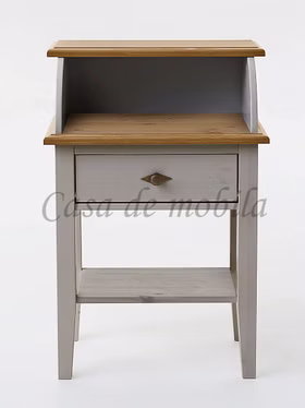 Telefontisch 58x87x35cm BERGEN Kiefer 2farbig grau / gelaugt geölt
