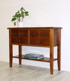 Breite Telefontisch mit Schubladen 102x79x35cm BERGEN Kiefer massiv kirschbaumfarben lackiert Casademobila Goslar