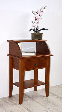 Massivholz Flurtisch Schmal mit Schubladen und Ablage 58x87x35cm BERGEN Kiefer massiv Goldbraunfarben lackiert Casa de mobila Goslar