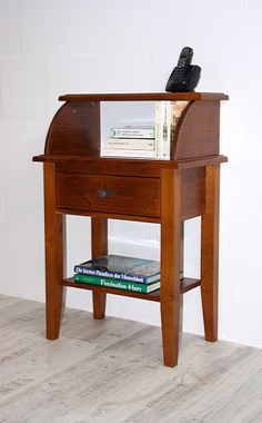Massivholz Telefontisch Schmal mit Schubladen und Ablage 58x87x35cm BERGEN Kiefer massiv bernsteinfarben lackiert Casa de mobila Goslar