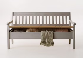 Truhenbank 169x93x46cm BOSTON Kiefer 2farbig grau gelaugt geölt von Casademobila Goslar