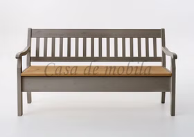 Truhenbank 169x93x46cm BOSTON Kiefer 2farbig grau gelaugt geölt von Casademobila Goslar