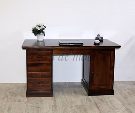 Bürotisch Schreibtisch braun kolonialstil 150x78x75cm TOSCANA Pappel massiv lackiert casademobila