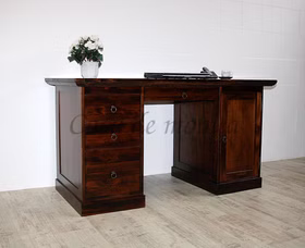 Massivholz PC tische kolonialstil 150x78x75cm TOSCANA Pappel massiv braun lackiert casademobila