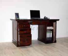 Schreibtisch holz braun 150x78x75cm TOSCANA Pappel massiv lackiert casademobila