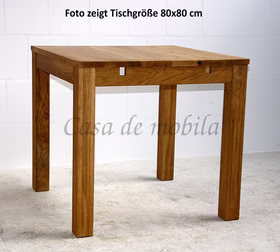Echtholz tisch mit ansteckplatte 120-200x75x80cm Diez Wildeiche massiv geölt casademobila Goslar Echtholz tisch mit ansteckplatte 120-200x75x80cm Diez Wildeiche massiv geölt casademobila Goslar