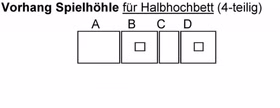 Vorhang 4teilig für Halbhochbett für 2 Bettseiten Motiv "Butterfly"/"Streifen"