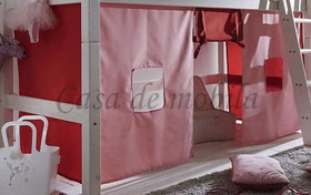 Vorhang 4teilig für Hochbett INFANSKIDS TOBYKIDS mittelhoch Rot Rosa Vorhang 4teilig für Hochbett INFANSKIDS TOBYKIDS mittelhoch Rot Rosa
