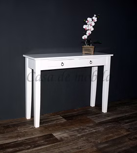 Schmale Schreibtisch mit schubladen 115x80x35 DECOR Pappel massiv weiß lackiert Casa de mobila Goslar Schmale Schreibtisch mit schubladen 115x80x35 DECOR Pappel massiv weiß lackiert Casa de mobila Goslar