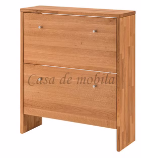 Schmale Schuhkommode 82x95x27cm GOMMA Wildeiche massiv natur geölt Casa de mobila Goslar