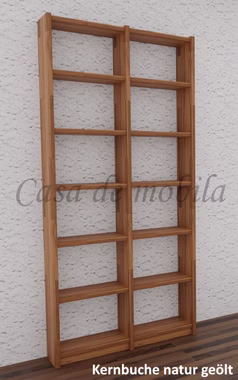 Massivholz Standregal 92x197x21cm CONTRA Kernbuche massiv natur geölt von Casa de mobila Goslar