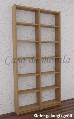 Massivholz Standregal schmaler Regal 92x197x21cm CONTRA Kiefer massiv gelaugt geölt von Casa de mobila Goslar
