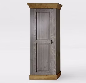 Massivholz schrank halbhoch 65x163x45cm BERGEN Kiefer massiv grau / gelaugt geölt Casa de mobila Goslar