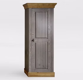 halbhoher schrank schmal 65x163x45cm BERGEN Kiefer Kiefer massiv grau / gelaugt geölt Casa de mobila Goslar