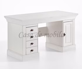 Schreibtisch 143x77x65cm BERGEN Kiefer massiv weiß lasiert Schreibtisch 143x77x65cm BERGEN Kiefer massiv weiß lasiert
