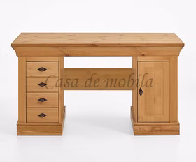 Schreibtisch Groß 143x77x65cm BERGEN Kiefer massiv Massivholz PC-tisch landhaus 143x77x65cm gelaugt geölt oder Bernsteinfarben lackiert Kiefer massiv Casa de mobila Goslar