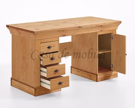 Schreibtisch Groß 143x77x65cm BERGEN Kiefer massiv Massivholz Bürotisch Groß 143x77x65cm gelaugt geölt oder Bernsteinfarben lackiert Kiefer massiv Casa de mobila Goslar
