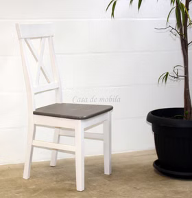 Essgruppe Set, Tisch 180x90 cm,kiefer weiß grau lackiert Essgruppe Set, stühle weiß grau Kiefer massiv Casa de mobila Goslar