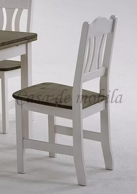 Esszimmerstuhl 44x92x45cm KRISTEL Kiefer massiv weiß / grau lackiert von Casa de mobila Goslar