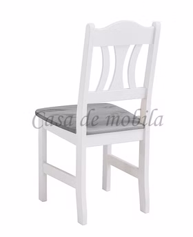 Stuhl 44x92x45cm KRISTEL Kiefer massiv 2farbig weiß / grau lackiert von Casademobila Goslar