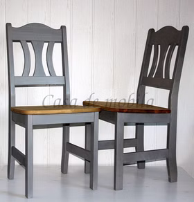 Essgruppe 5teilig Ausziehtisch 4 Stühle Kiefer massiv 2farbig grau lasiert / gelaugt geölt Essgruppe 5teilig Ausziehtisch 4 Stühle Kiefer massiv 2farbig grau lasiert / gelaugt geölt