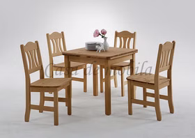 Essgruppe 5-teilig Ausziehtisch klein mit 4 Stühle Kiefer massiv gelaugt geölt Casa de mobila Goslar Essgruppe 5-teilig Ausziehtisch klein mit 4 Stühle Kiefer massiv gelaugt geölt Casa de mobila Goslar