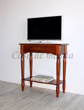 Fernsehtisch mit gedrechselte beinen 74x79x33cm VARESE Pappel kirschbaumfarben lackiert Casademobila Goslar