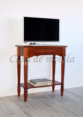 Fernsehtisch mit gedrechselte beinen 74x79x33cm VARESE Pappel massiv Rotbraunfarben lackiert Casademobila Goslar