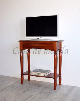 Fernsehtisch mit gedrechselte beinen 74x79x33cm VARESE Pappel massiv Goldbraunfarben lackiert Casademobila Goslar