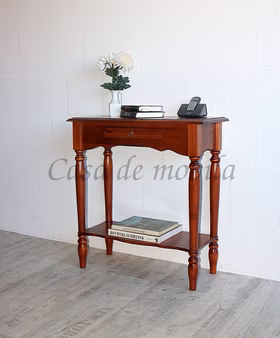 Telefontisch mit gedrechselte beinen 74x79x33cm VARESE Pappel kirschfarben lackiert Casademobila Goslar