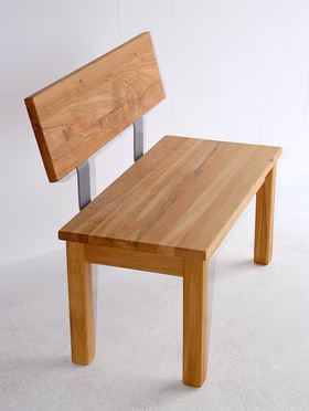 Massivholz Flurbank mit Holzlehne TREVA 120x83x53cm Kernbuche natur geölt Wimmer Casa de Mobila 