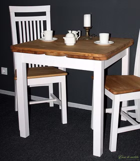 Essgruppe 3teilig KARL Kiefer massiv 2farbig weiß / gelaugt geölt Essgruppe 3teilig KARL Kiefer massiv 2farbig weiß / gelaugt geölt