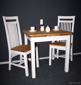 Essgruppe 3teilig KARL Kiefer massiv 2farbig weiß / gelaugt geölt Essgruppe 3teilig KARL Kiefer massiv 2farbig weiß / gelaugt geölt