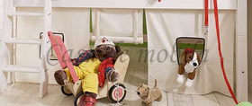 Vorhang 4teilig für Hochbett INFANSKIDS TOBYKIDS halbhoch Natur