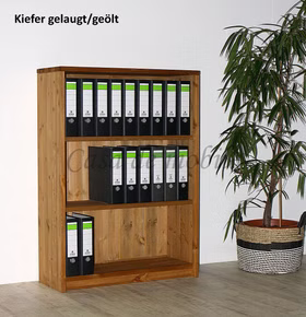 Massivholz ordnerregal Büroregal 89x123x33cm CONTRA Kiefer massiv gelaugt geölt casademobila