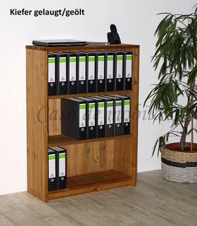 Massivholz Aktenregal Regal 89x123x33cm CONTRA Kiefer massiv gelaugt geölt casademobila