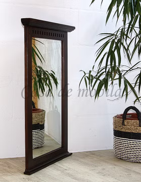 Spiegel Flurspiegel mit holzrahmen FIRENZE Dunkelbraun kolonial kolonialstil