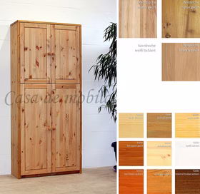 Massivholz Aktenschrank Contra 89x199x33cm Kiefer Kernbuche Wildeiche massiv geölt oder lackiert Casa de mobila Goslar