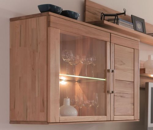 Hängeschrank aus massiver Kernbuche Massivholz Hängevitrine 100x78,8x42