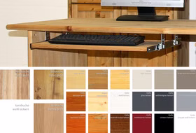 Massivholz Tastatur-Auszug für Schreibtisch CONTRA 60x2x31cm kiefer, Buche, Eiche massiv natur gelaugt geölt oder lackiet Casa de mobila Goslar