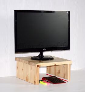 Bildschirm-Aufsatz 35x17x35cm CONTRA für Schreibtisch Kiefer massiv Bildschirm-Aufsatz 35x17x35cm CONTRA für Schreibtisch Kiefer massiv