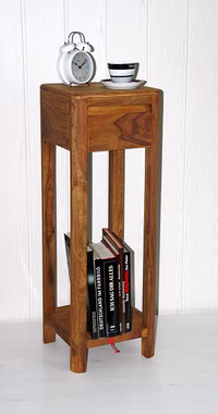 Beistelltisch mit schublade und ablageboden 30x90x30cm LISA Sheesham massiv Casa de mobila Goslar