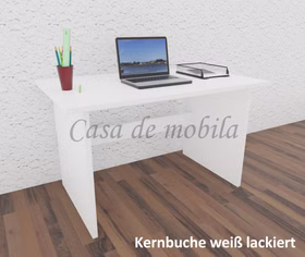 Massivholz Schreibtisch klein 125x74x78cm Contra Kernbuche massiv weiß lackiert in Goslar bei Casademobila Massivholz Schreibtisch klein 125x74x78cm Contra Kernbuche massiv weiß lackiert in Goslar bei Casademobila
