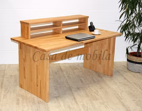 Echtholz Schreibtisch mit aufsatz kernbuche massiv natur geölt 160x74x78cm CONTRA casademobila Goslar Echtholz Schreibtisch mit aufsatz kernbuche massiv natur geölt 160x74x78cm CONTRA casademobila Goslar