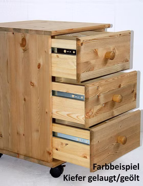 Schreibtisch 160x74x78cm mit Rollcontainer Kiefer massiv weiß lackiert Schreibtisch 160x74x78cm mit Rollcontainer Kiefer massiv weiß lackiert